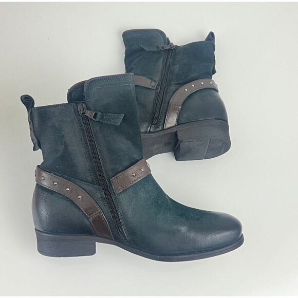 Miz Mooz Sammie Indigo Blue Buckle Ankle Boots Size 38 7.5-8 M - Picture 8 of 11